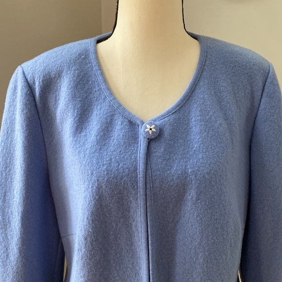 Geiger 100% wool cardigan structured light academia jacket layering minimalist - Picture 3 of 16